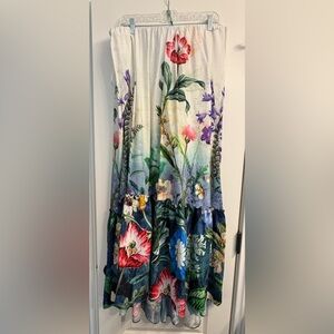 Anthropologie Pleated Maxi Dress in Blue and Green for Resort